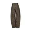faux leather barrel leg pants