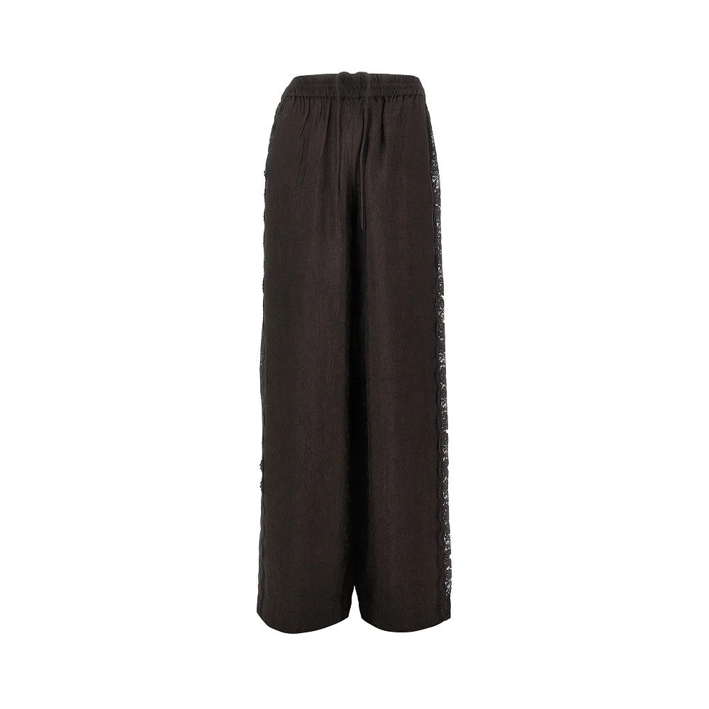 jacquard pants with lace bands