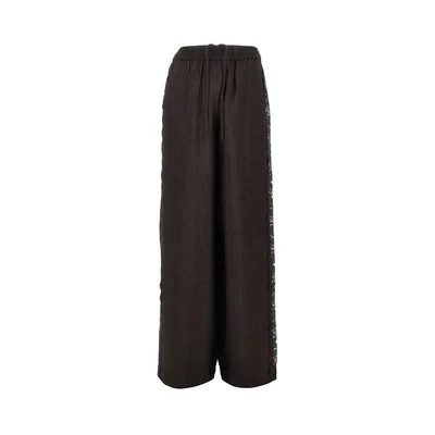 jacquard pants with lace bands