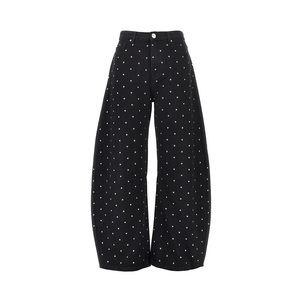 PINKO 24 studded barrel fit jeans