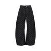 studded barrel fit jeans
