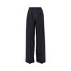 stretch wool-blend wide-leg pants