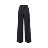 stretch wool-blend wide-leg pants