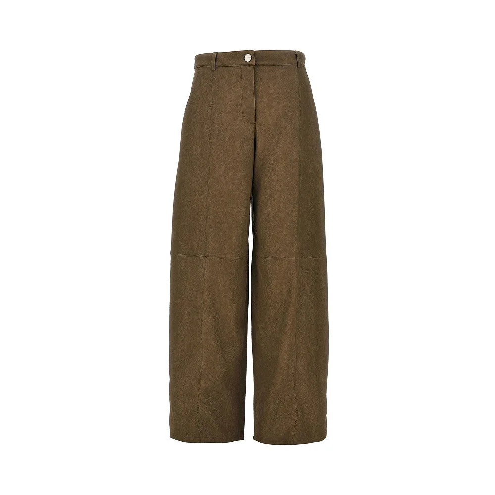 PINKO 38 nubuck-effect fabric pants