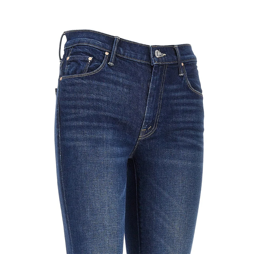 stretch cotton denim slared jeans