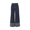 jacquard monogram cuff jeans