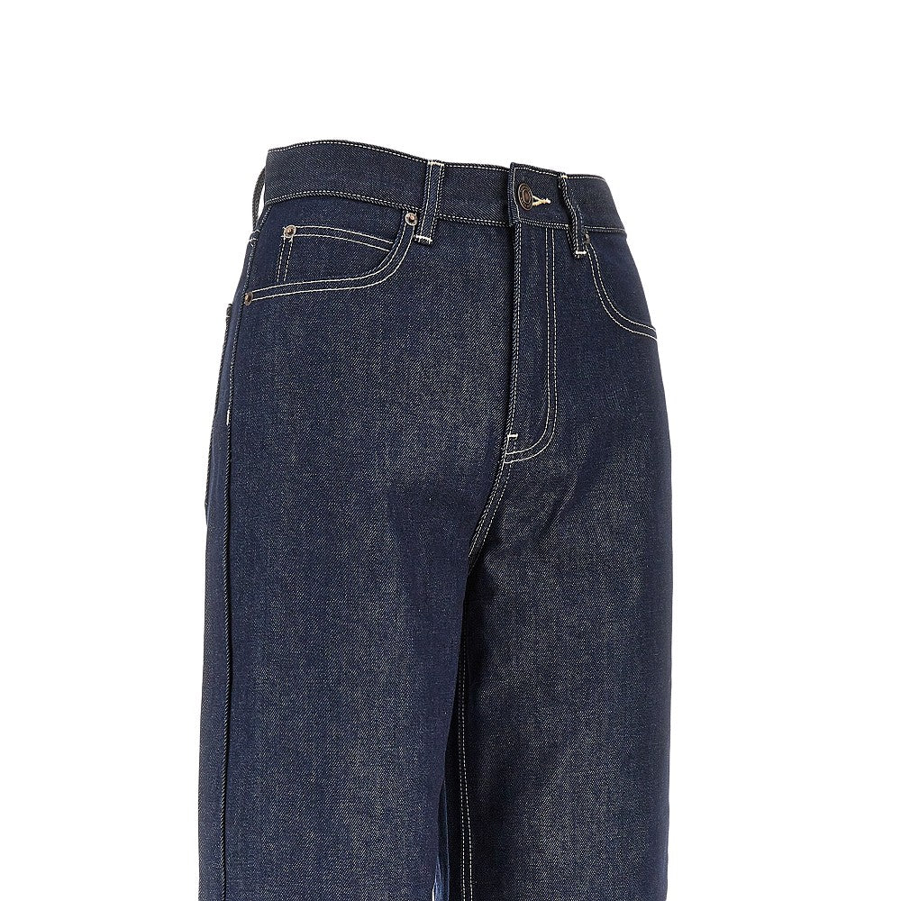 jacquard monogram cuff jeans