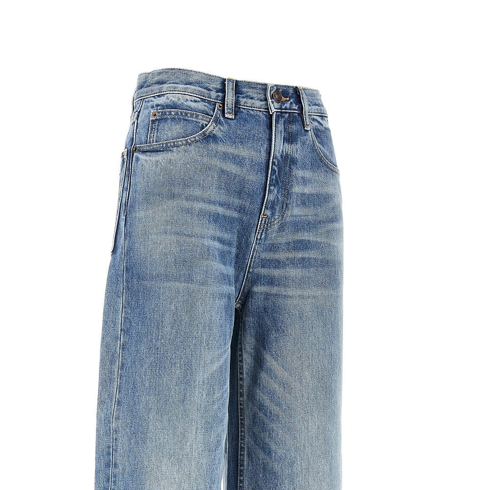 TORY BURCH 25 straight leg jeans with t monogram motif