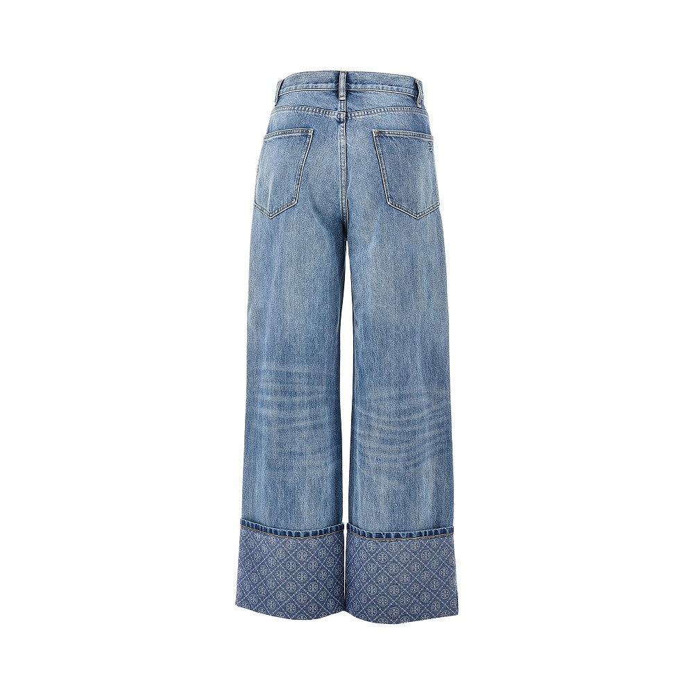 straight leg jeans with t monogram motif