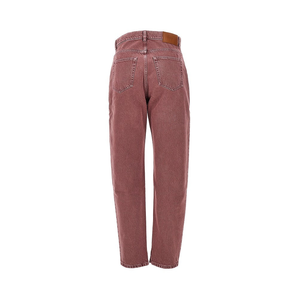 tapered leg high-rise jeans