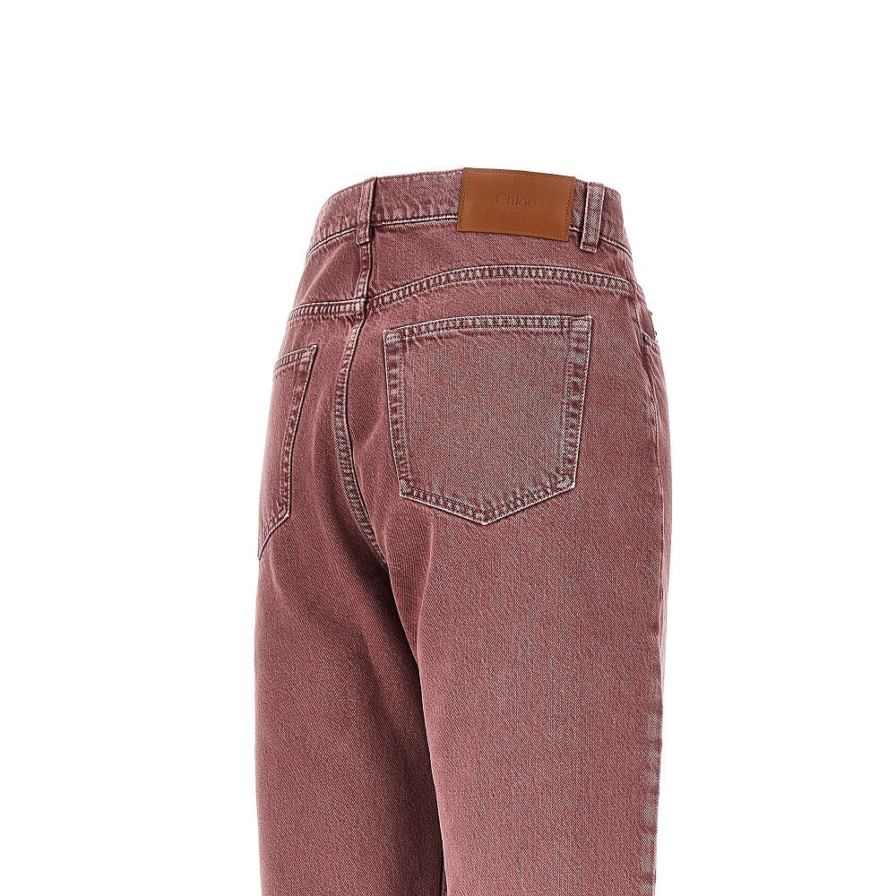 tapered leg high-rise jeans