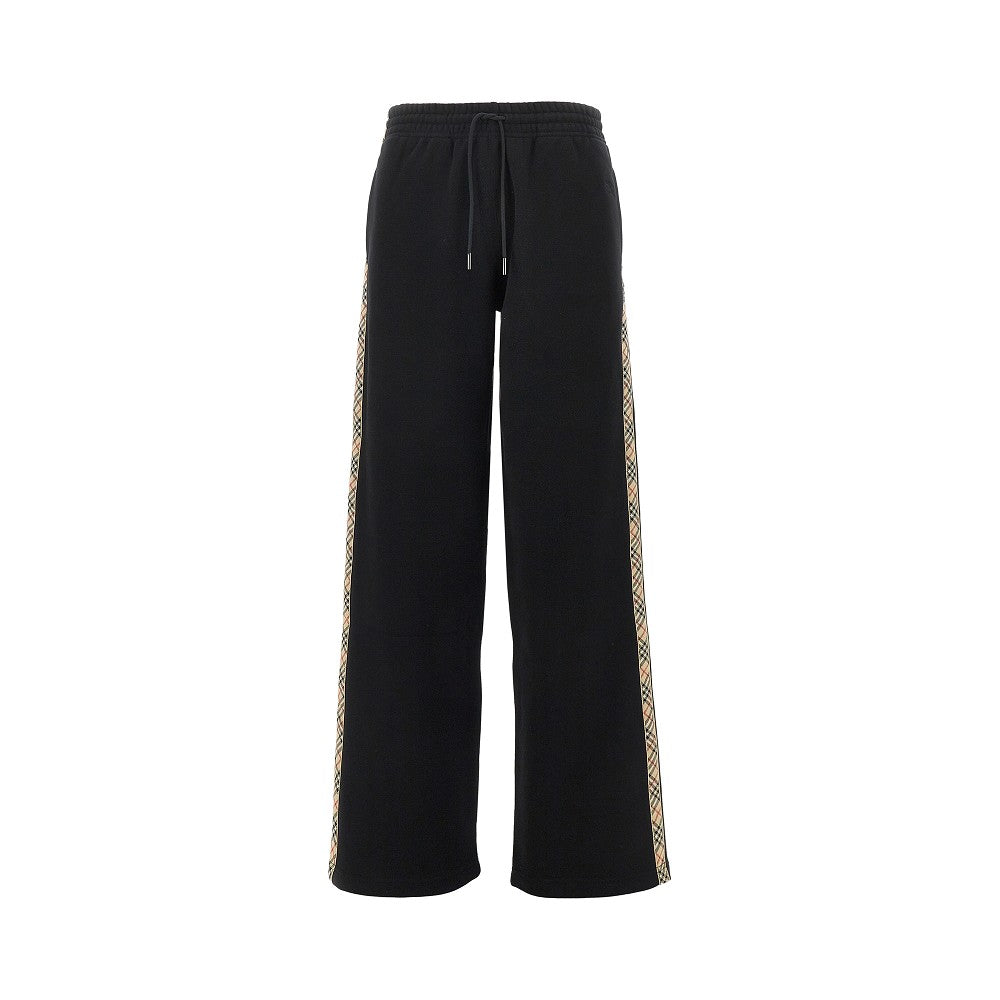 sweatpants with check trimmings