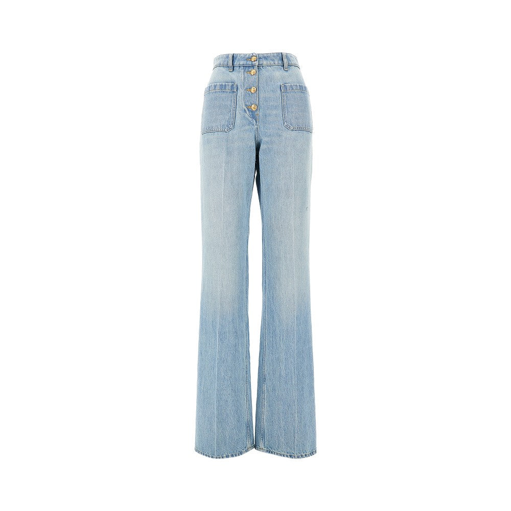 straight leg denim pants