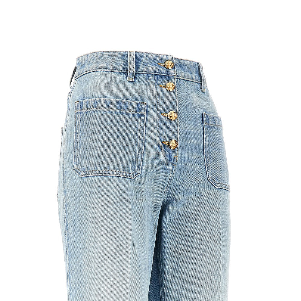 straight leg denim pants