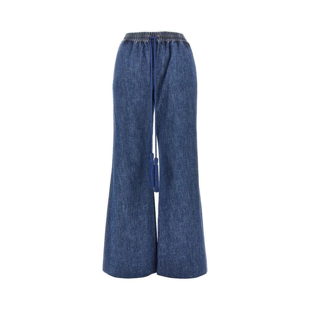 VALENTINO 40 chambray denim pants with drawstring