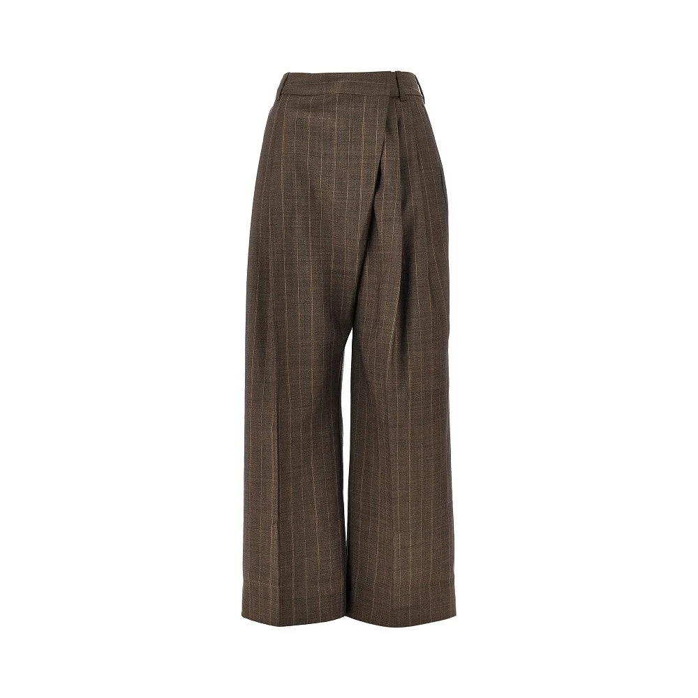 wool pants with pinstriped motif