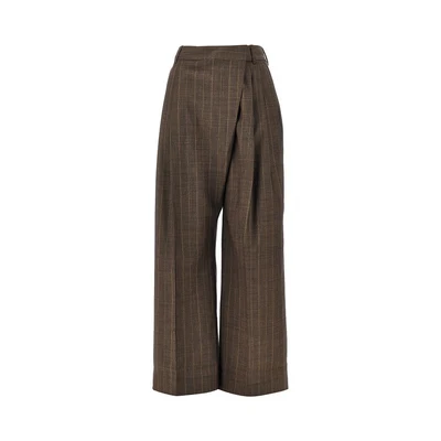 wool pants with pinstriped motif