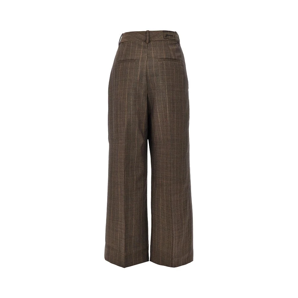 wool pants with pinstriped motif