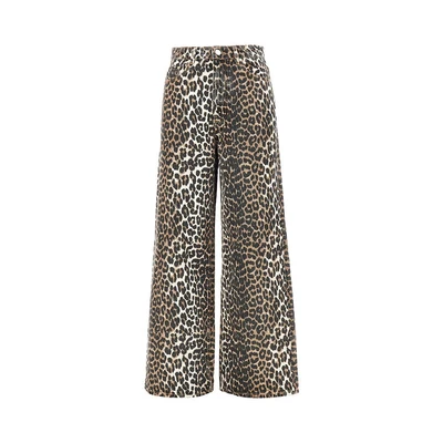 leopard-print lari jeans