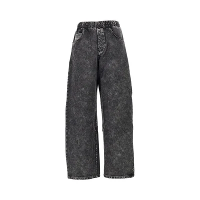 denim effect relaxed fit sweatpants