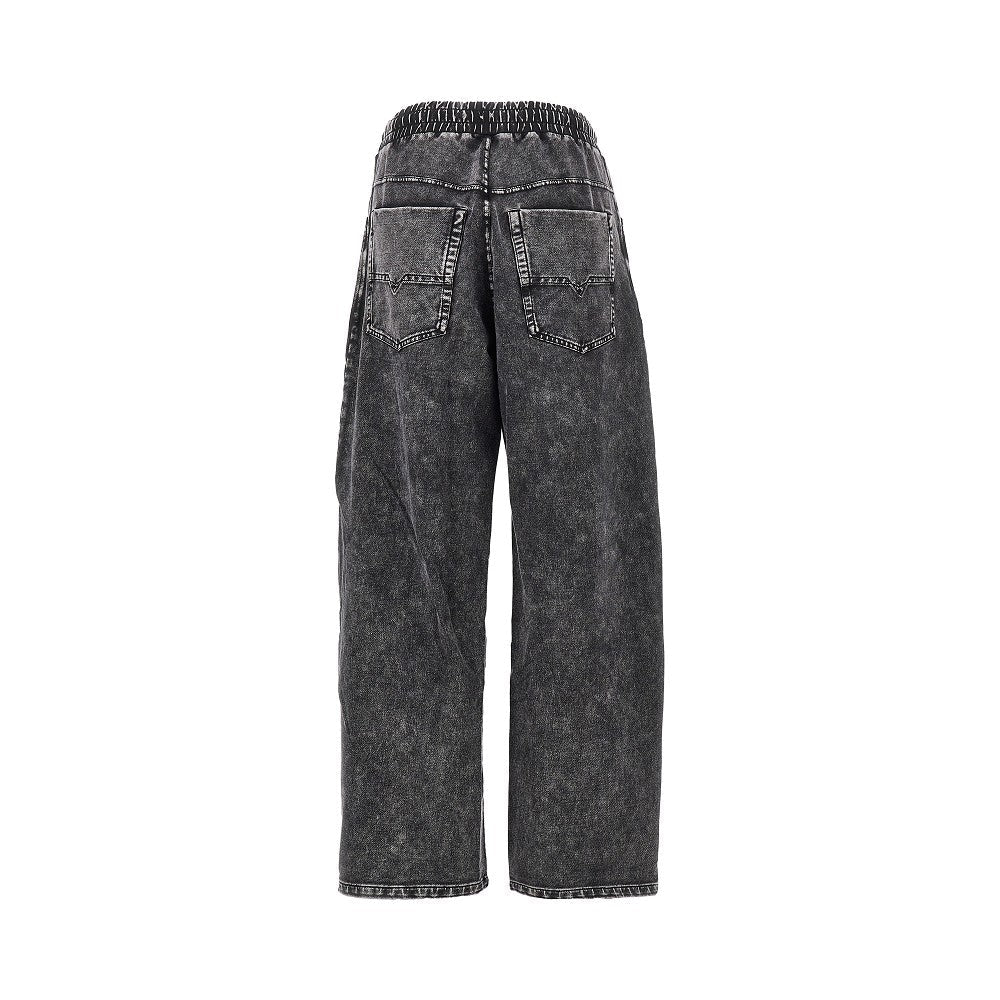denim effect relaxed fit sweatpants