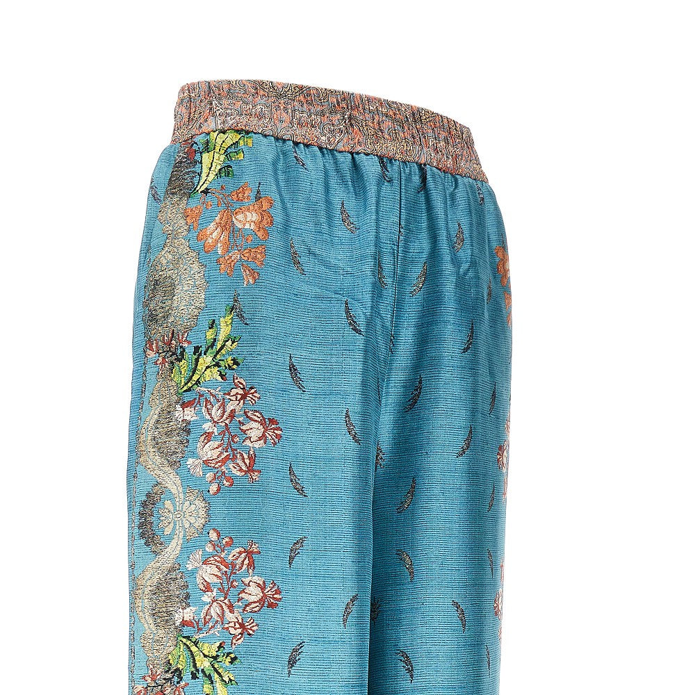 PIERRE LOUIS MASCIA M printed silk wide-leg pants