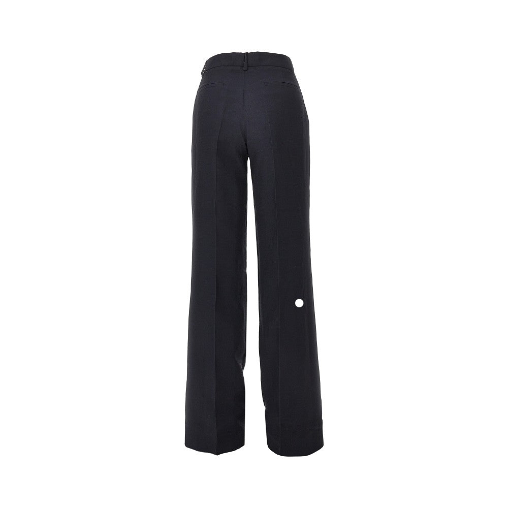 linen-blend straight leg pants