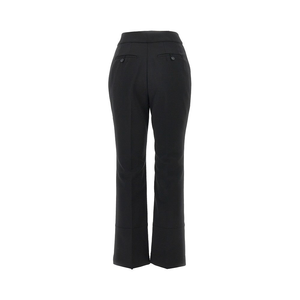 wool-blend cropped flared pants