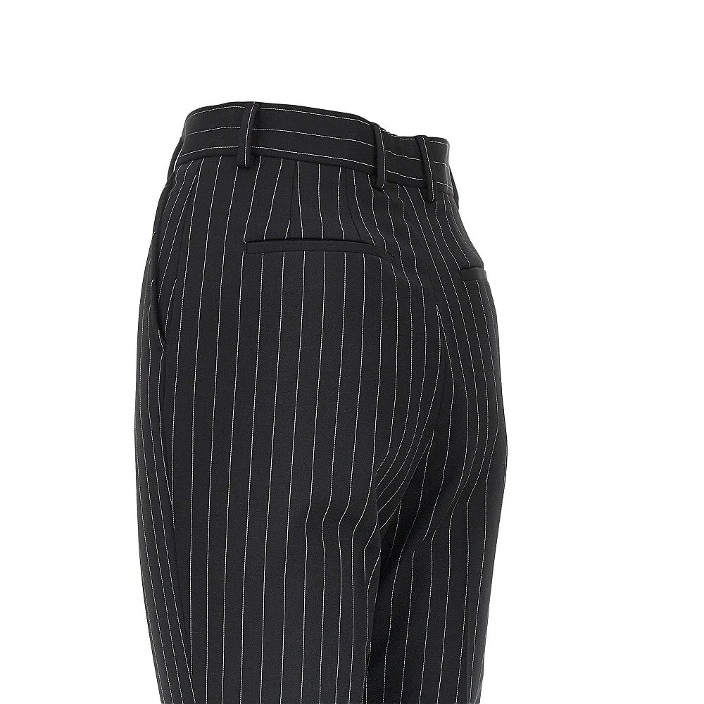 pantalone in lana stretch gessata