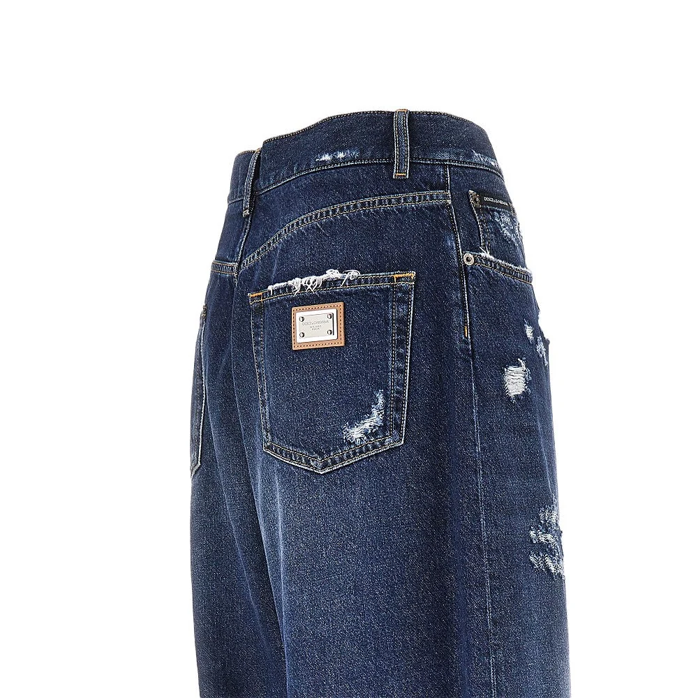 distressed denim oversized pants