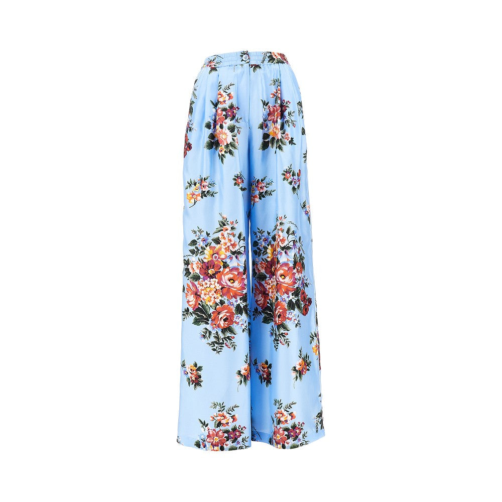 DOLCEamp;GABBANA 44 floral print silk wide leg pants