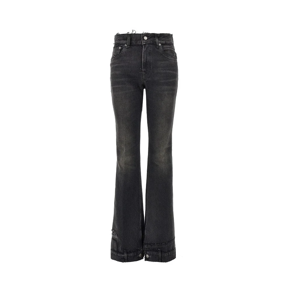 flora vintage effect jeans