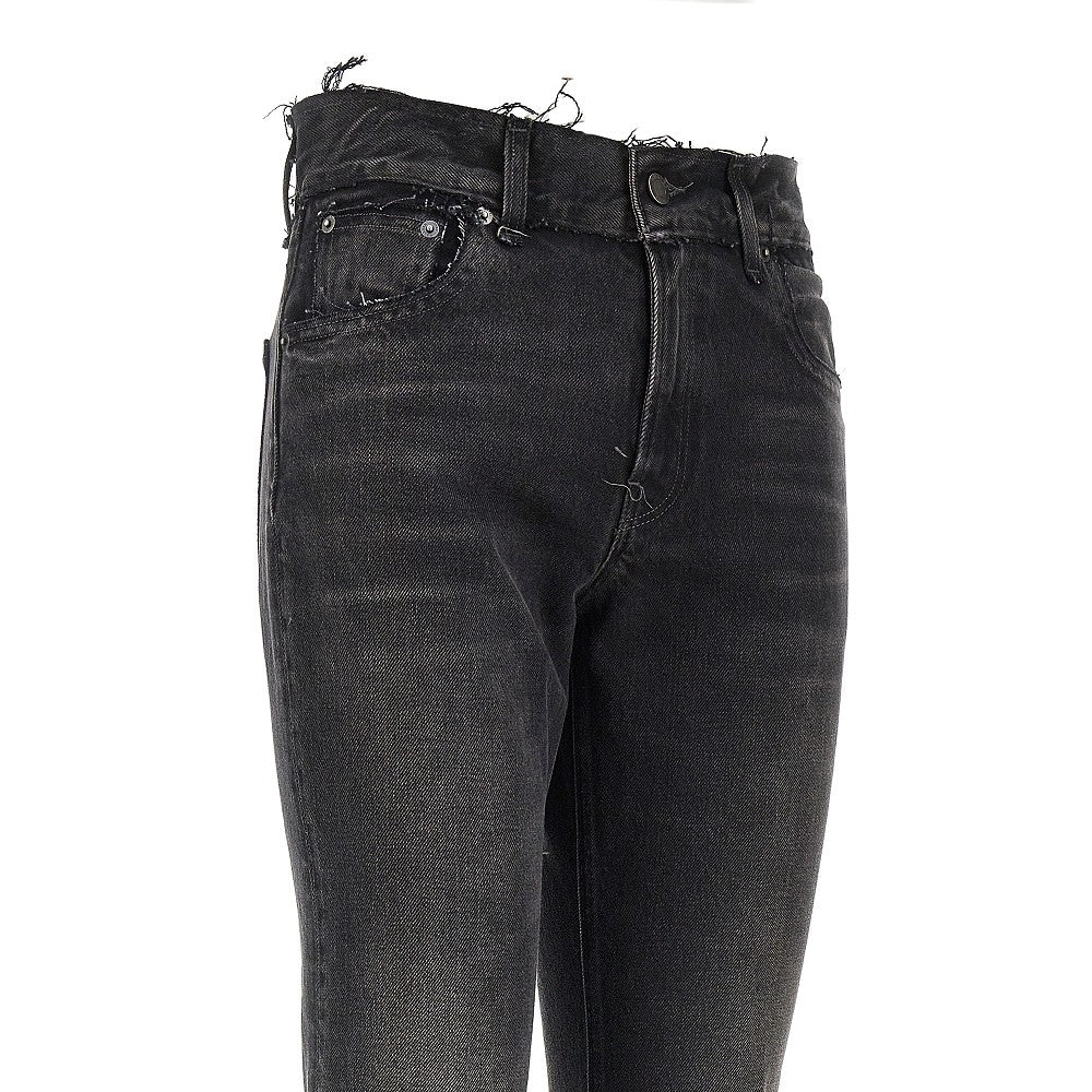 flora vintage effect jeans