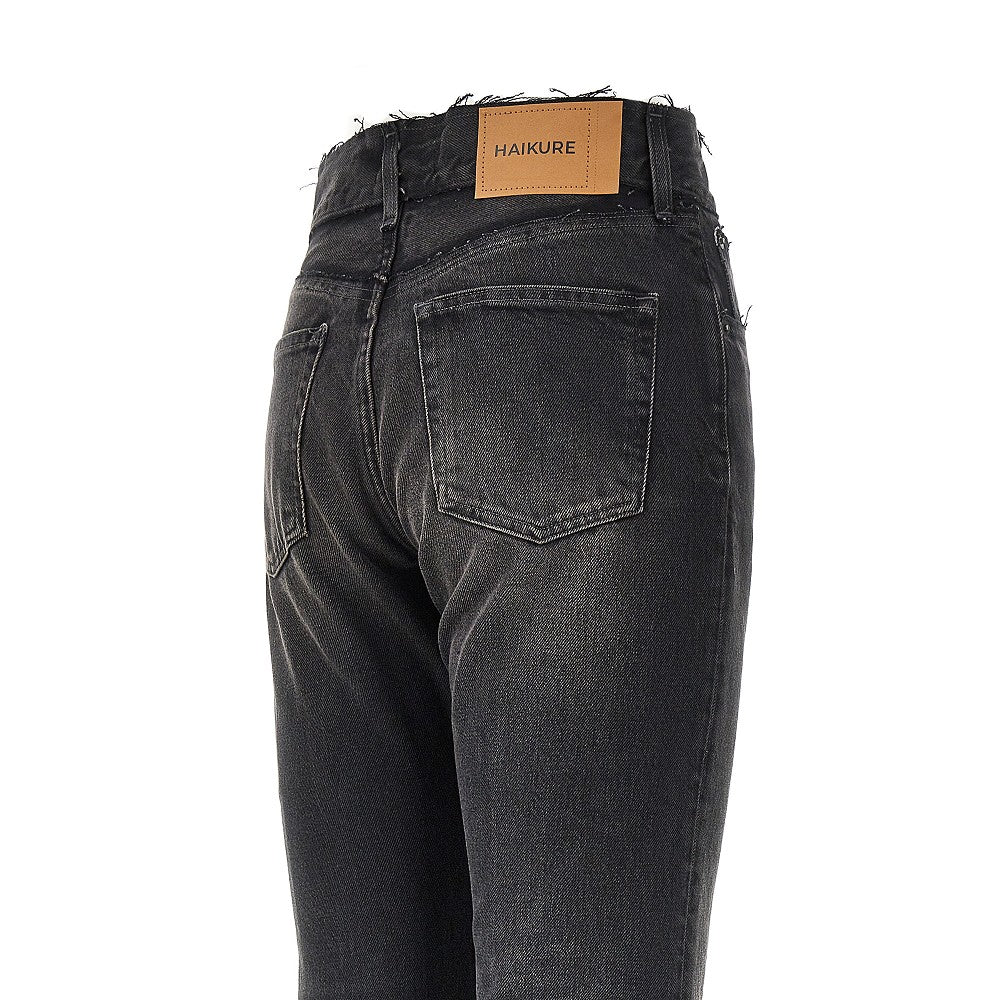 flora vintage effect jeans