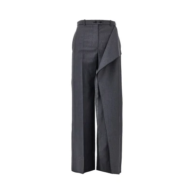 draped-effect fil-à-fil wool pants