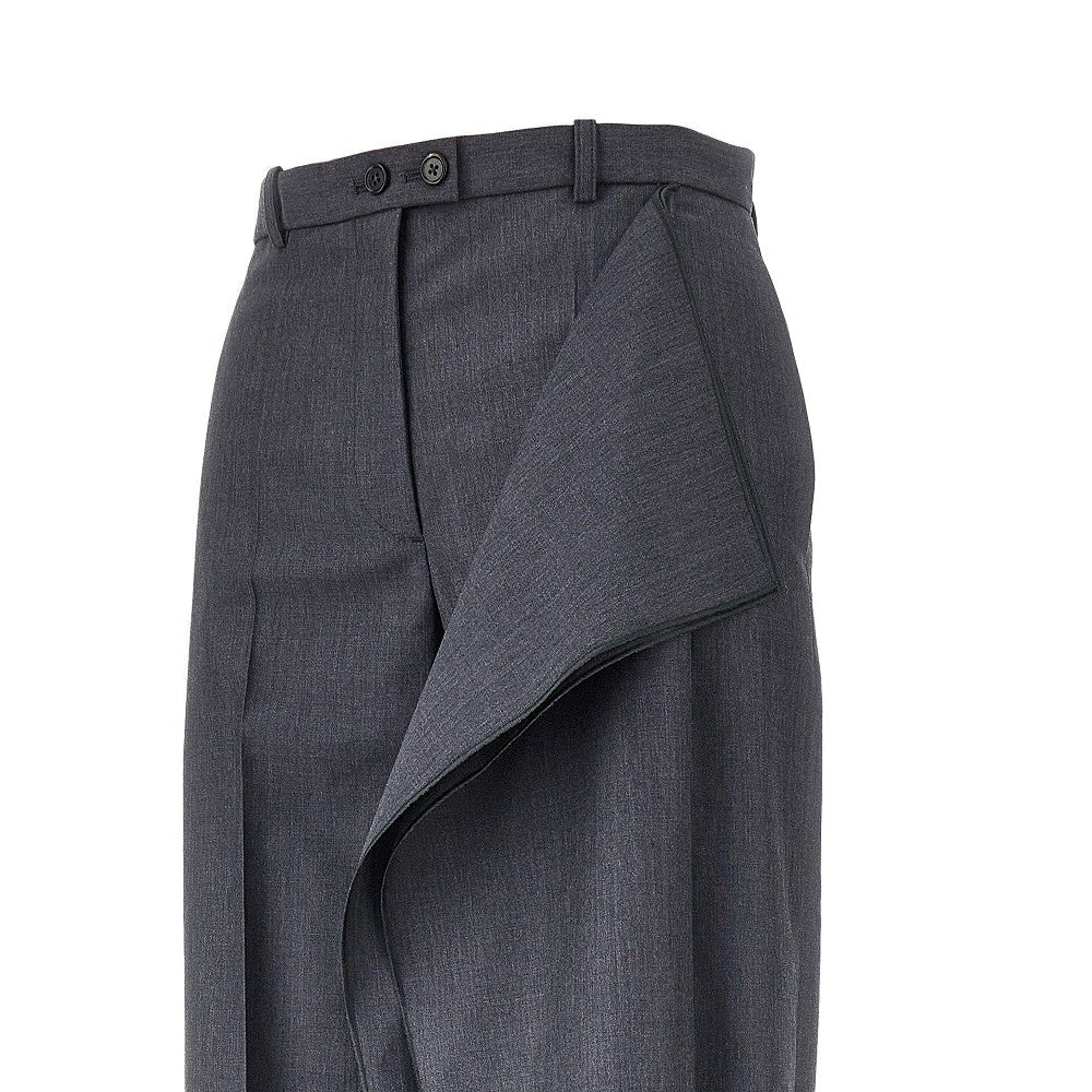 JIL SANDER 40 draped-effect fil-à-fil wool pants
