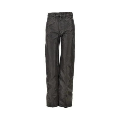 coated denim twisted pants