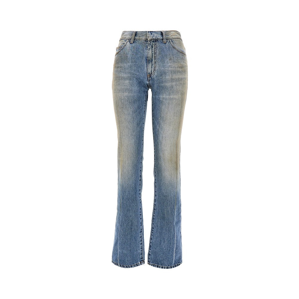 MM6 26 used-effect straight leg jeans