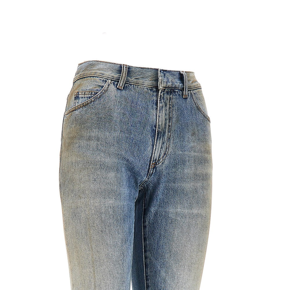 MM6 26 used-effect straight leg jeans