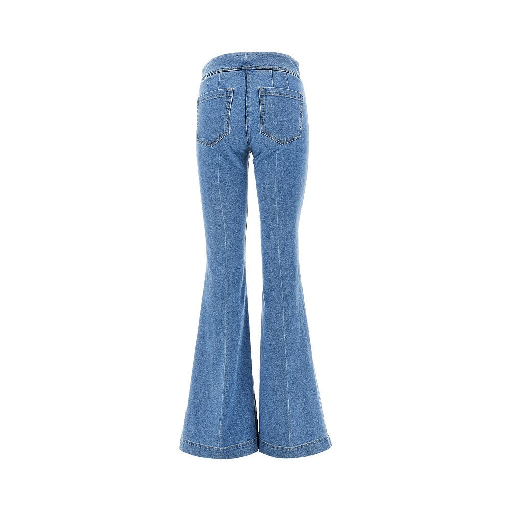 emi stretch denim flared jeans