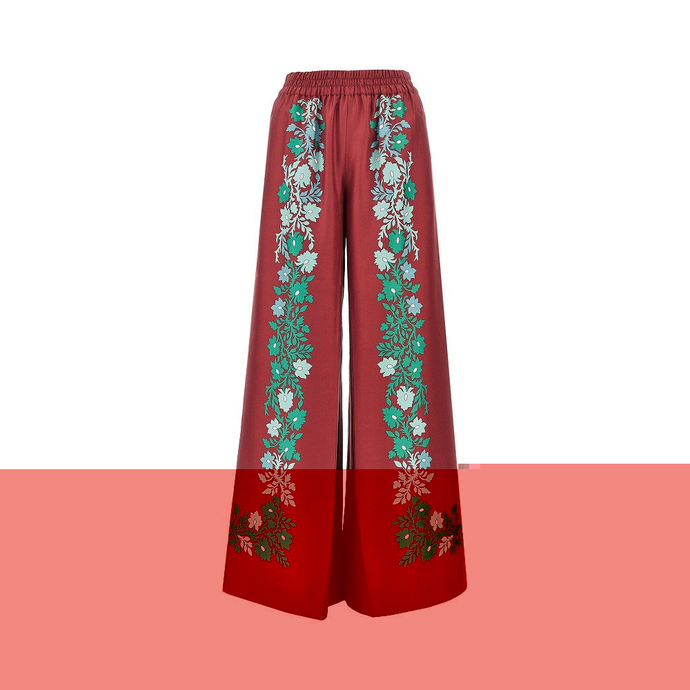 printed silk palazzo pants