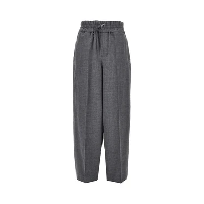 wool pants with elasticated waist