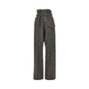 check wool pants with belt