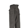check wool pants with belt
