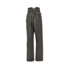 check wool pants with belt