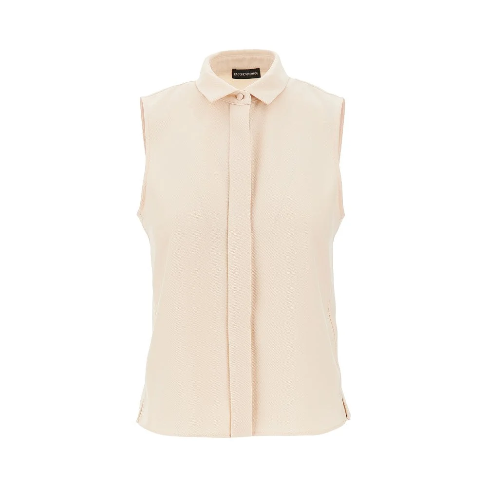 EMPORIO ARMANI 40 twill top with collar