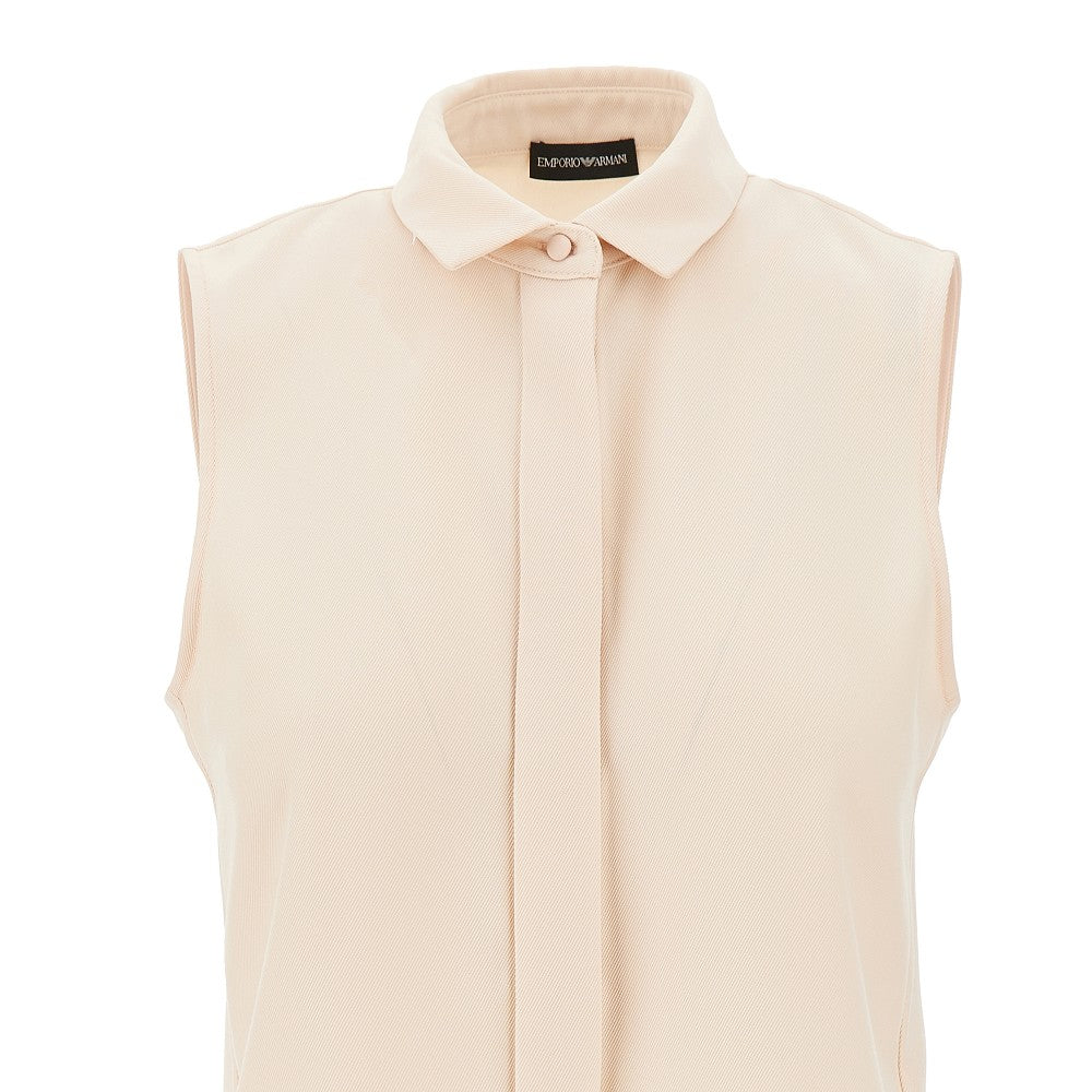 EMPORIO ARMANI 40 twill top with collar