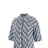 linen-blend gauze top