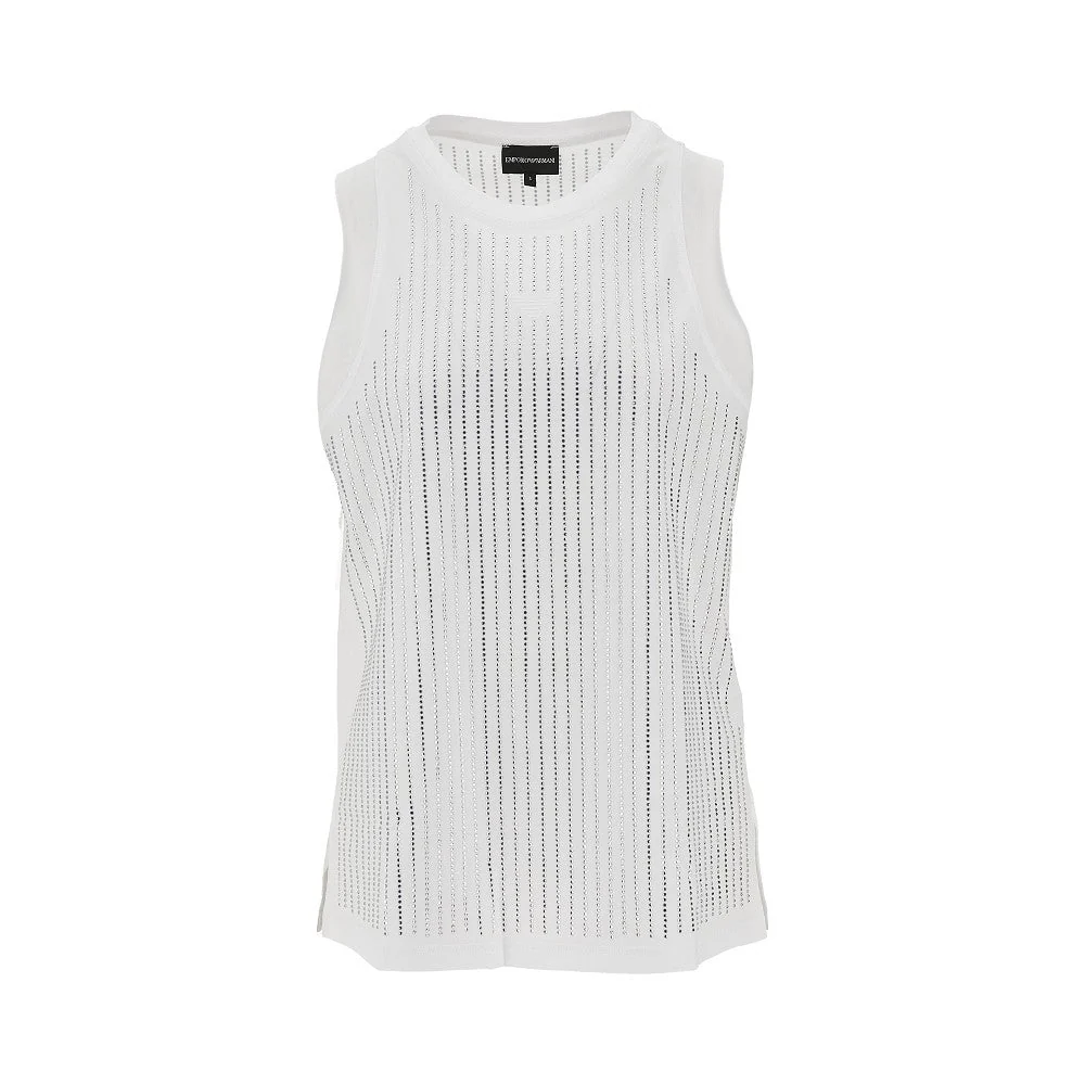 EMPORIO ARMANI M strass-embellished jersey top
