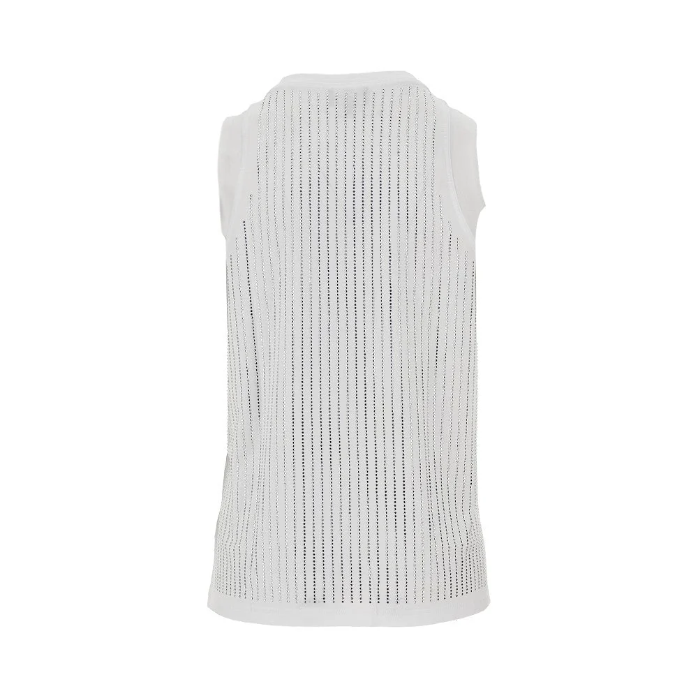 strass-embellished jersey top